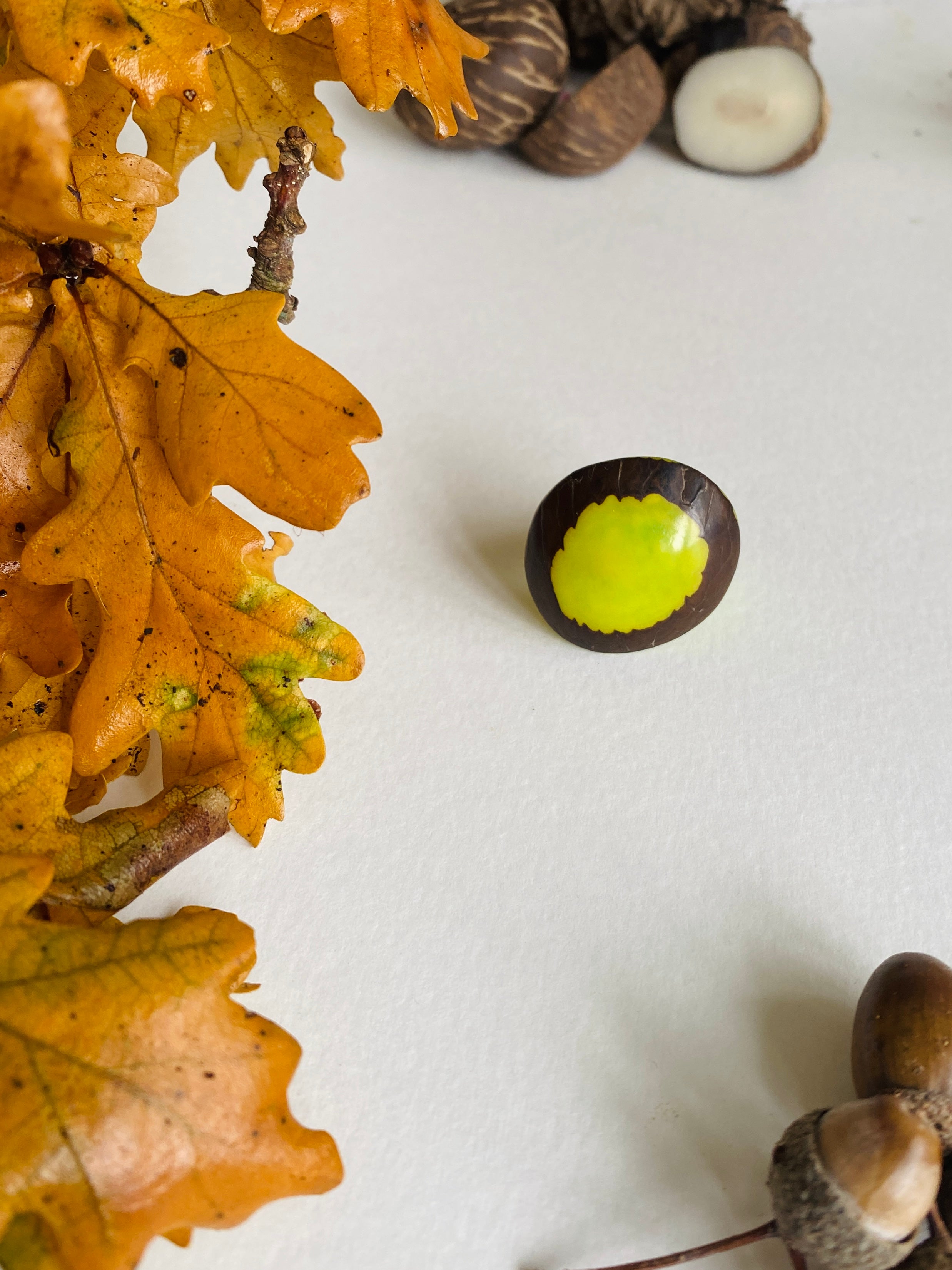 Green Tagua Seed Ring